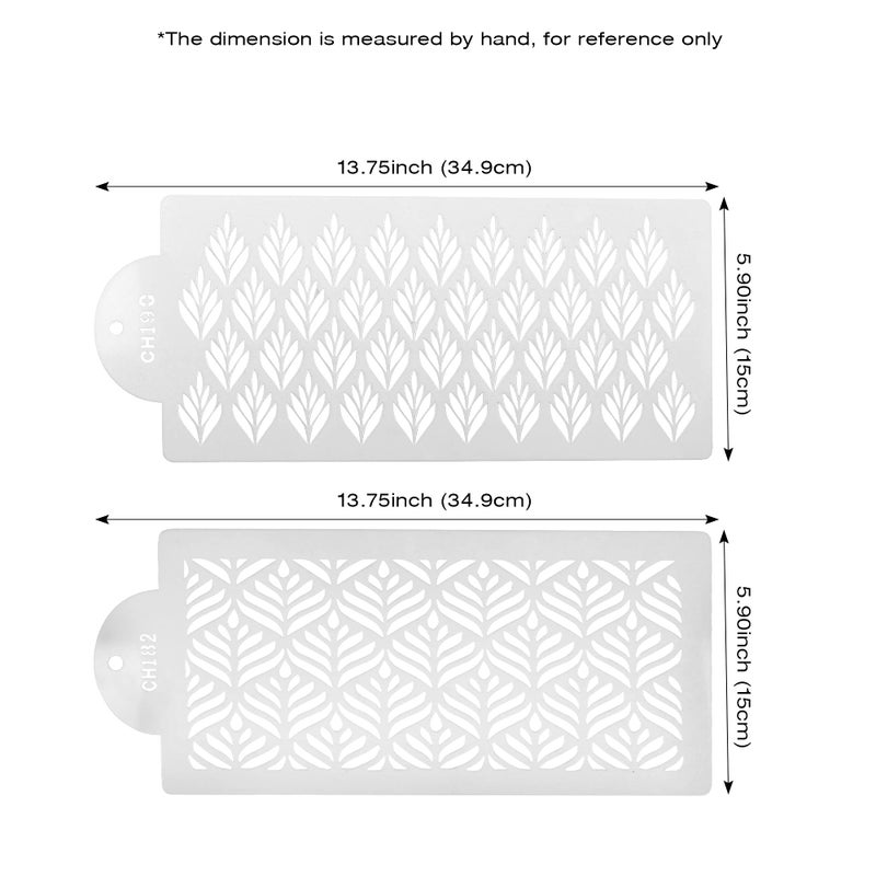 MAMUNU 6PCS Cake Decorating Stencils, 13.8 x 6 Inch Cake Stencils Decorating Buttercream, Spray Floral Cake Stencils Templates, Plastic Cake Molds for Fondant Baking Dessert Birthday Wedding Cake Decoration - Image 2